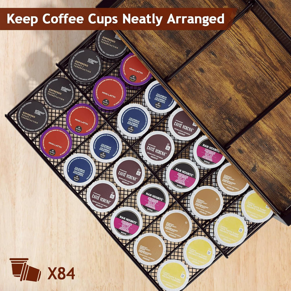 Homsorout Coffee Bar Organizer - Coffee Station for Countertop, Metal and Woo...