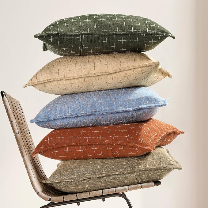 ZWJD Pillow Covers 24x24 Set of 2 Soft Fall Decor Polyester Textured Pillow - Image 6