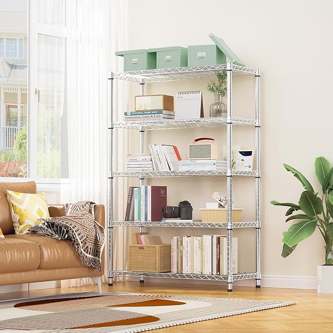 1750 LBS Storage Shelves 5-Tier Utility Shelving Unit Steel Organizer Wire Rack