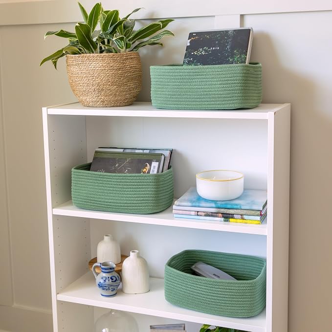 NaturalCozy 13.5”x8.5”x5.5” Rectangle Storage Baskets - Image 3
