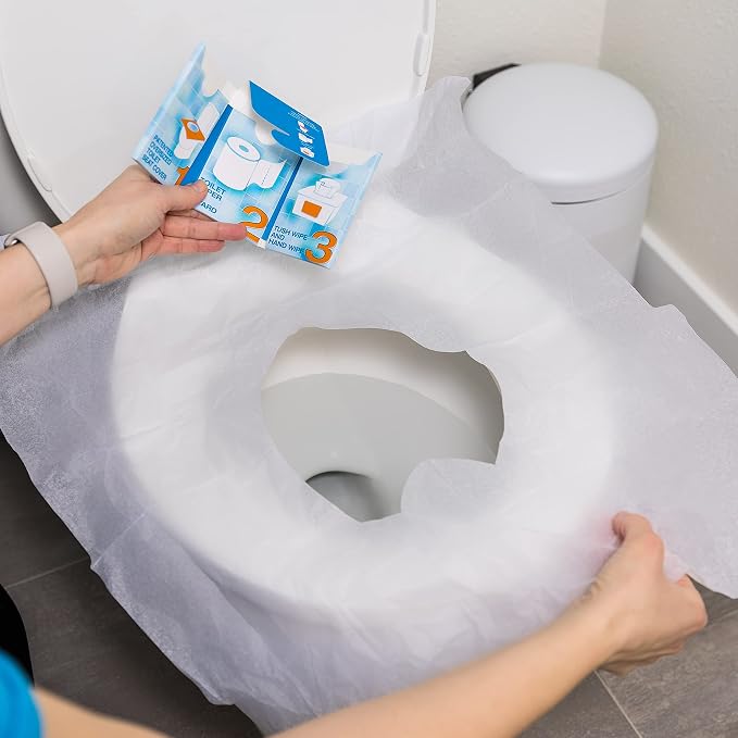 The Restroom Kit Great for travel Portable Disposable Oversized Toilet Seat - Image 4