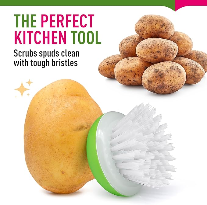 Vegetable Brush Scrubber for Food – 2Pcs Set Fruit and Veggie Brush – Silicone - Image 3