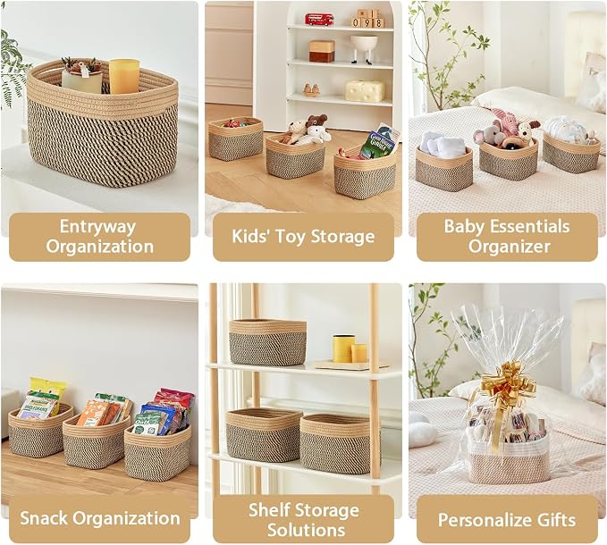 Small Cotton Rope Basket – Storage Bin - Image 7