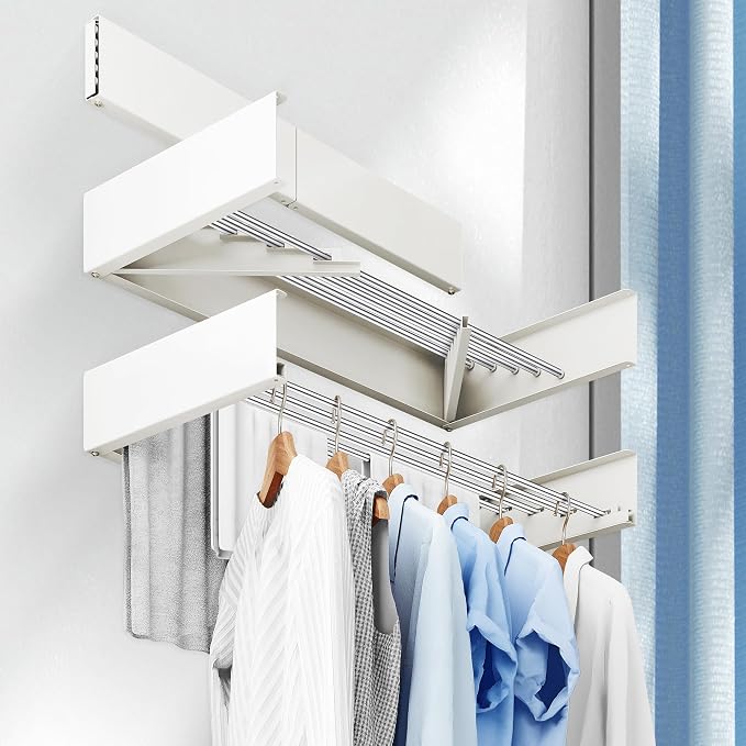 Drying Rack Clothing, Clothes Drying Rack Wall Mounted, Collapsible Hanging - Image 2