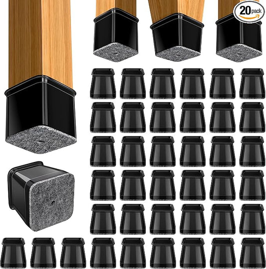 BUMACO Chair Leg Floor Protectors Square Chair Leg Protectors by BUMACO