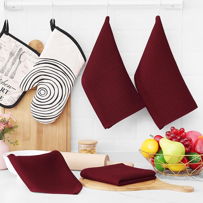 Homaxy 100% Cotton Waffle Weave Kitchen Dish Cloths, Ultra Soft Absorbent Quick - Image 6