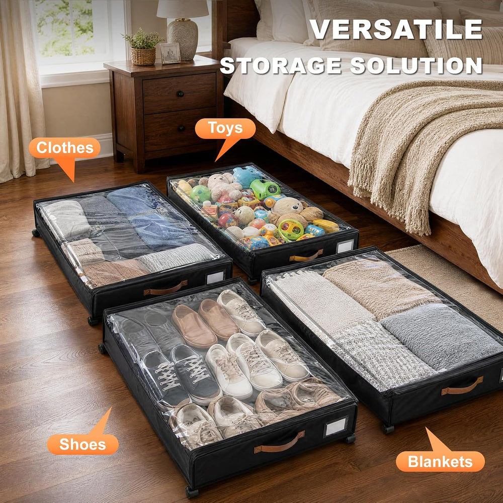 92L Extra Large Under Bed Storage with Wheels, 39.4" Extra Long Storage Box