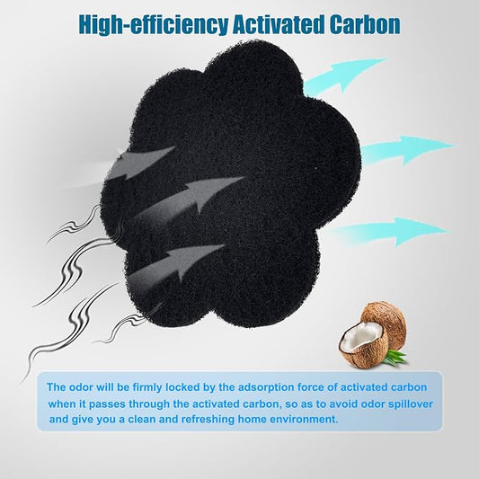 12-Pack Universal Trash Can Odor Absorbing Filters, Activated Charcoal - Image 2
