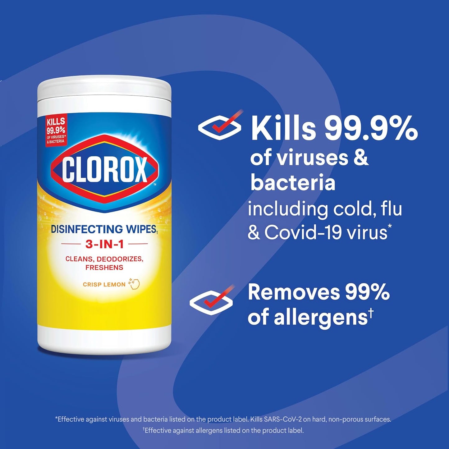 Clorox Disinfecting Cleaning Wipes, Bleach Free, Crisp Lemon, 35 Count (Pack May Vary)