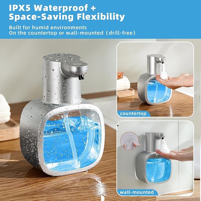 Automatic Foaming Soap Dispenser, 17oz/500ml Touchless Rechargeable - Image 5