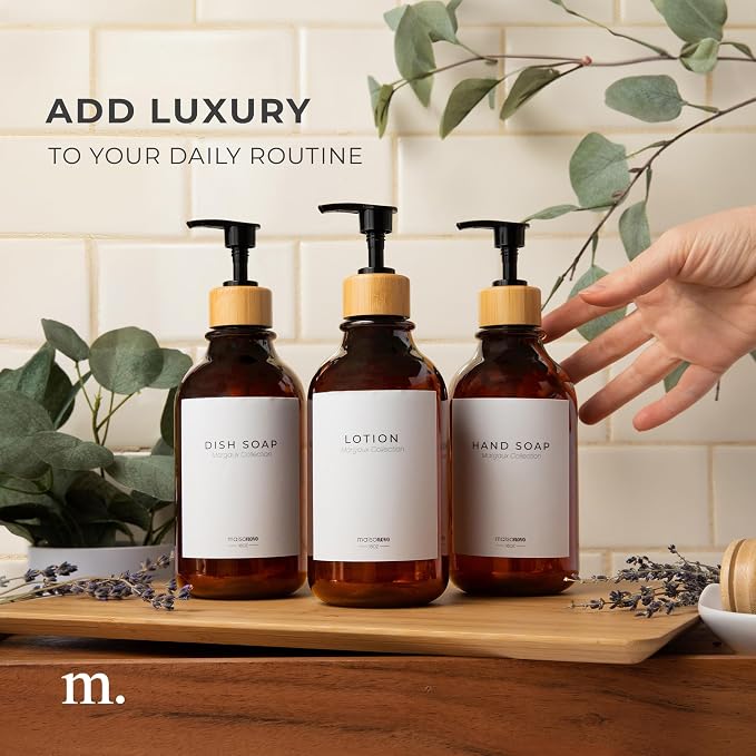 MaisoNovo Refillable Shampoo and Conditioner Bottles | 16.9 fl oz Set of 3 - Image 3