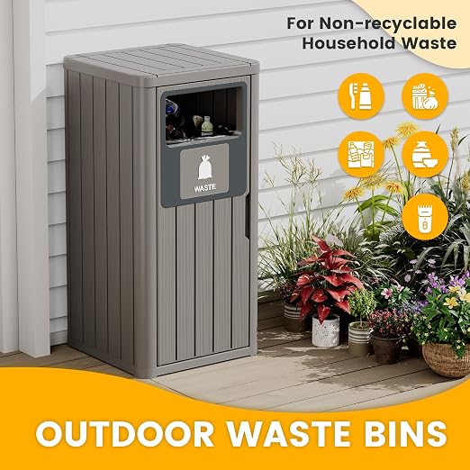 Outdoor Trash Can Waterproof Resin Garbage Can - Image 8