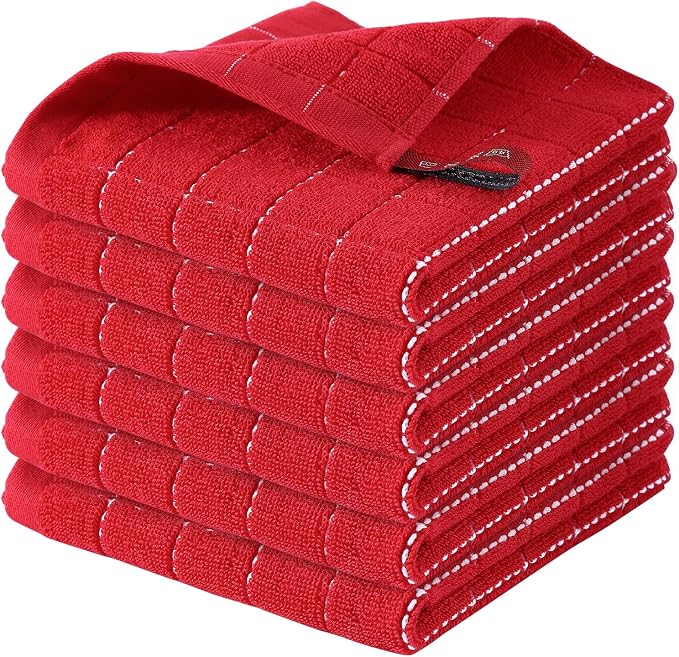 Homaxy 100% Cotton Terry Kitchen Dish Cloths, Ultra Soft and Absorbent Dish by Homaxy