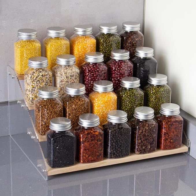 nianfeng Tiered Spice Rack, 4-Tier Spice Pantry Kitchen Cabinet Organizer - Image 7