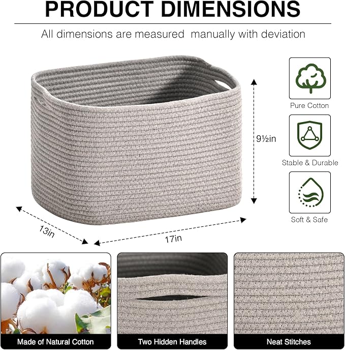 Woven Cotton Rope Storage Basket - Image 2