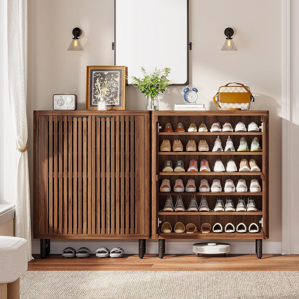 Tribesigns Shoe Cabinet with Shutter Doors