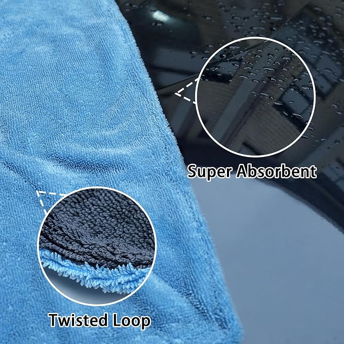 Greenfound Microfiber Towel for Cars, 1000GSM Car Drying Towel, Double Twist - Image 3