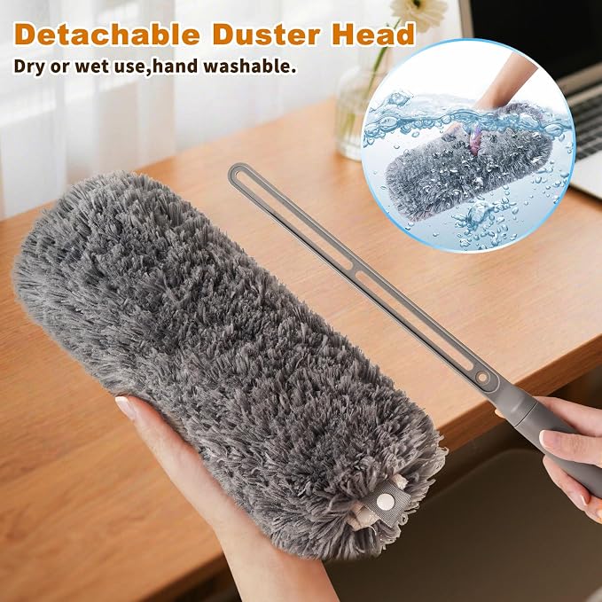 Microfiber Duster with Washable and Reusable Duster Head, Microfiber Dusters - Image 4