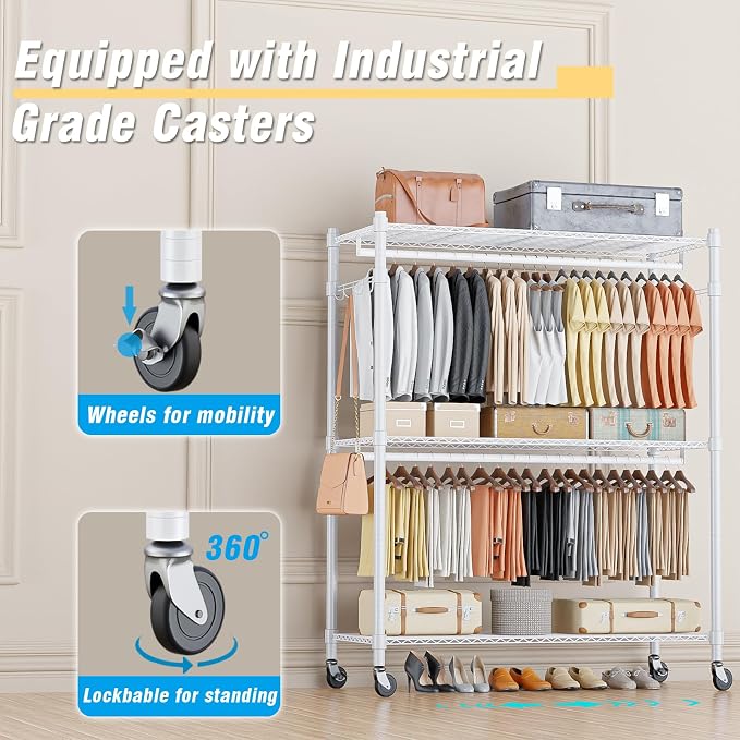 Homdox 3 Tier Garment Rack - Image 6