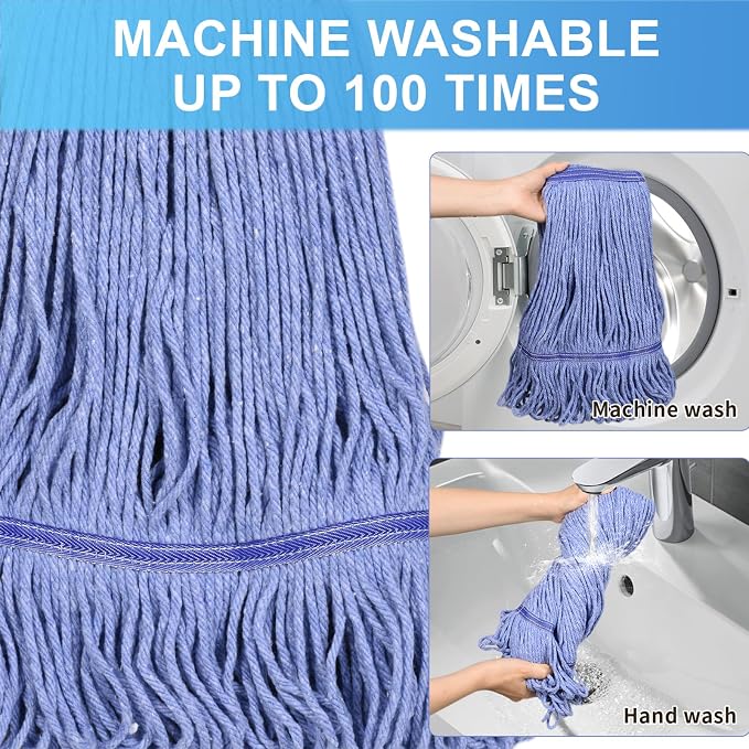 Commercial Mop with Extra Head Replacement, 63Inch Handle Heavy Duty Industrial - Image 5