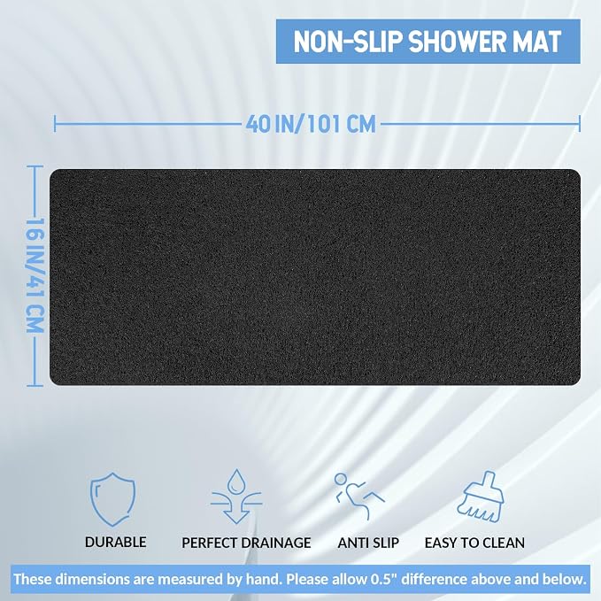 Non-Slip Bathtub Mat, Anti Slip Shower Mat, Fast Drying Bathtub Mats, Foot - Image 2