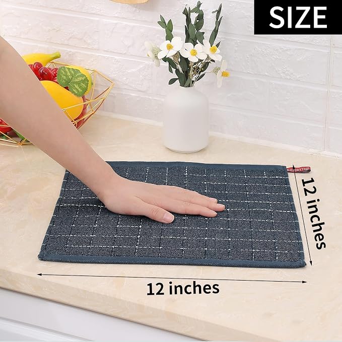 Homaxy 100% Cotton Terry Kitchen Dish Cloths, Ultra Soft and Absorbent Dish - Image 5