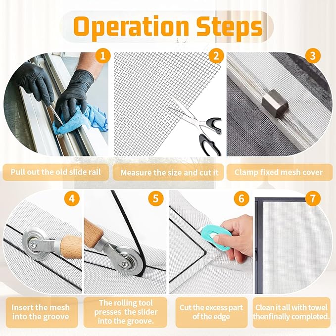 Window Screen Replacement, Screen Door Repair Kit, Including 50 FT - Image 6