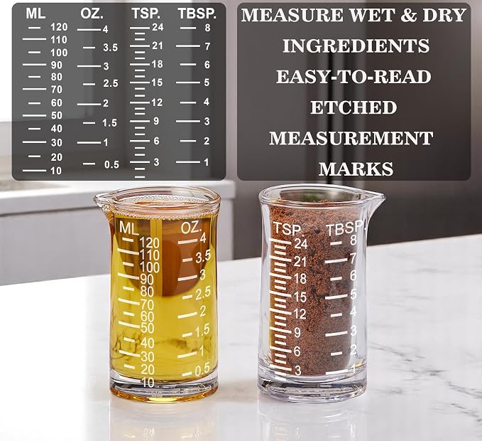 Ackers 4 Oz Glass Measuring Cup, Borosilicate Shot Glass - Image 3