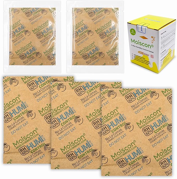 15 Pack 62% Two-Way Humidity Control Packs, 8 Gram by Wisesorb