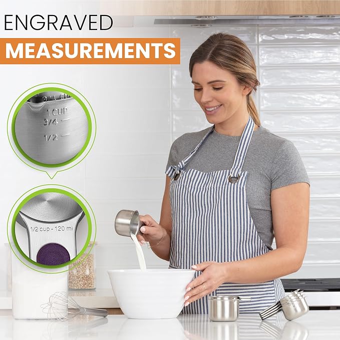 Spring Chef Magnetic Stainless Steel Measuring Cups, Kitchen Tools - Image 2