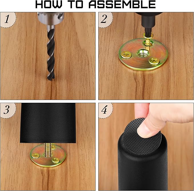TURSTIN 8 Pack 3 Inch Plastic Furniture Legs - Image 4