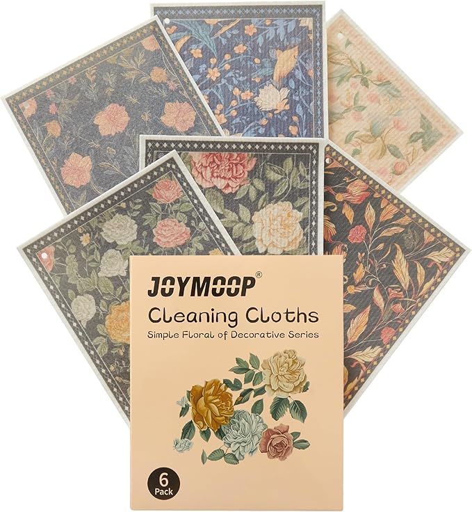 JOYMOOP 6 Pack Dishcloths for Kitchen, Reusable Paper Towels Washable, by JOYMOOP