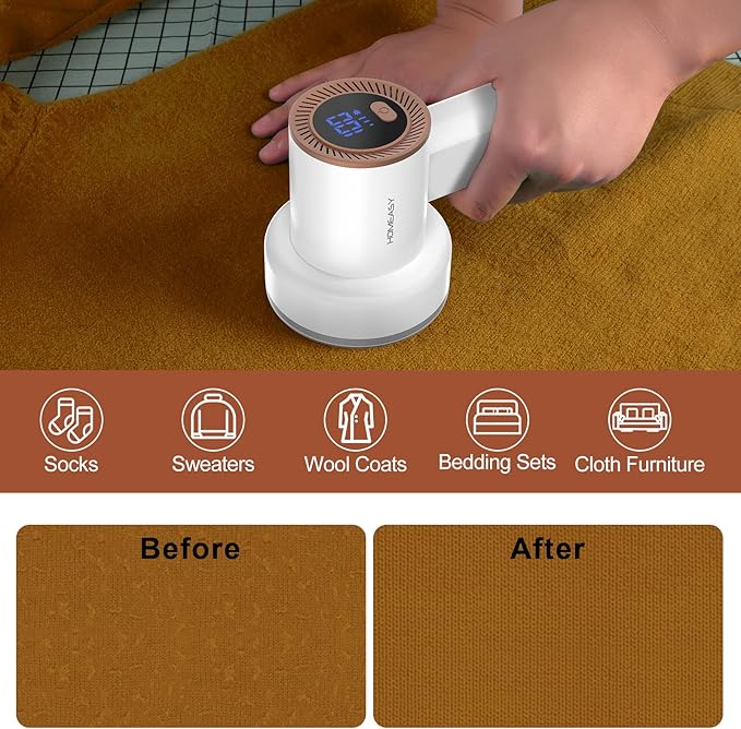 Fabric Shaver Fuzz Remover Rechargeable, HOMEASY Electric Lint Remover Shaver - Image 5