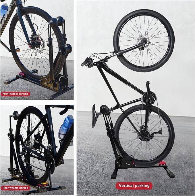 Heavy-Duty Floor Bike Stand, Freestanding Bicycle Storage Rack, Adjustable Dual - Image 3