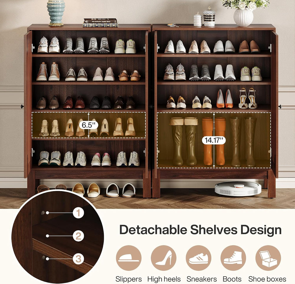 Tribesigns Shoe Cabinet with Doors, 5-Tier Shoe Storage Cabinet with Adjustab...