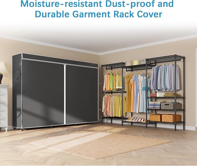 VIPEK V5C Plus Covered Clothes Rack Portable Wardrobe Closet, Heavy Duty - Image 8