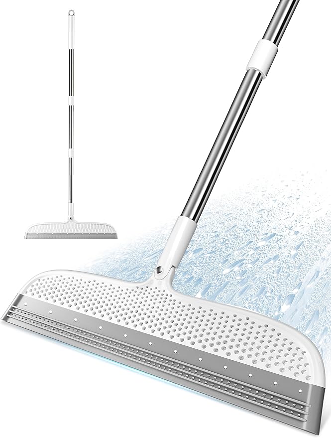 Silicone Floor Squeegee & Broom – Long Handle Hair Remover by Unknown