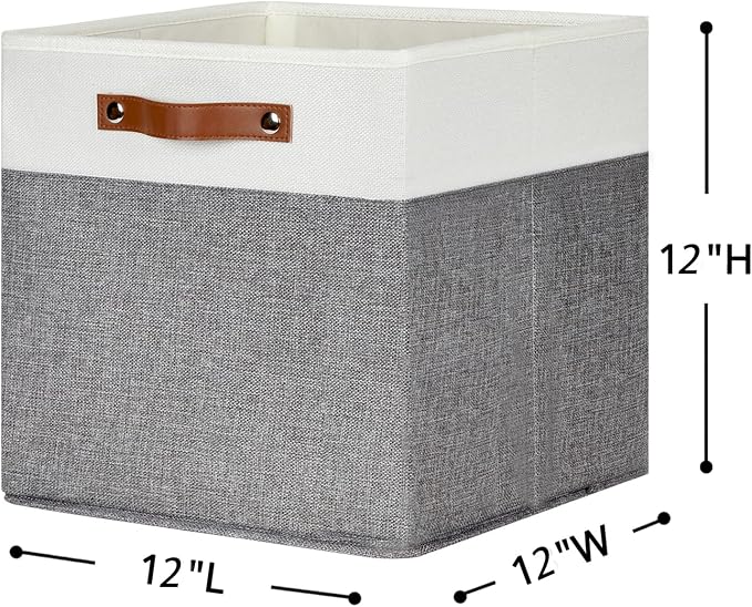 HNZIGE Fabric Storage Cubes 12x12 Cube Storage Bins, Decorative Cube Organizers - Image 3