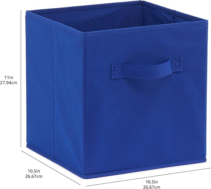 Amazon Basics Cube Organizer Storage Bins Handles, Collapsible Fabric, - Image 8