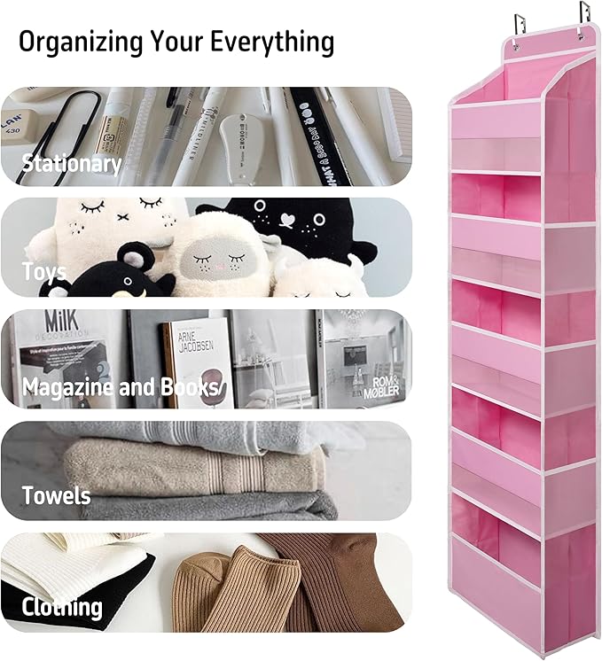 Over Door Organizer with 5 Large Pockets, Heavy Duty Hanging Organizer Storage - Image 6
