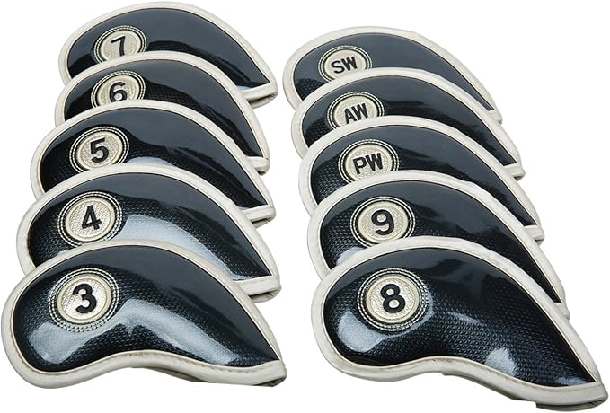 HISTAR 10pcs Crystal Pu Leather Golf Iron Head Covers Set Iron Club Headcover - Image 2