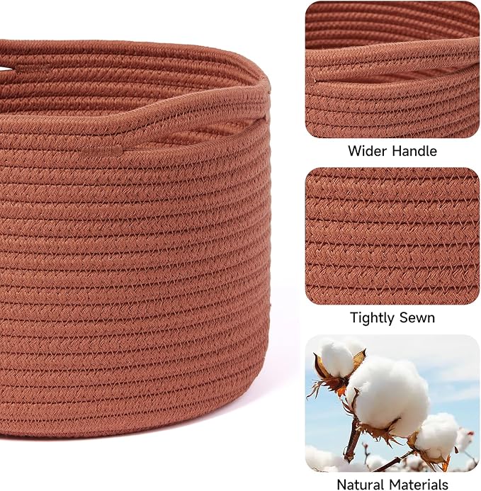 Small Basket for Organizing | Cube Shelf Closet Storage Baskets | 9.7×9.7×7.1” - Image 2
