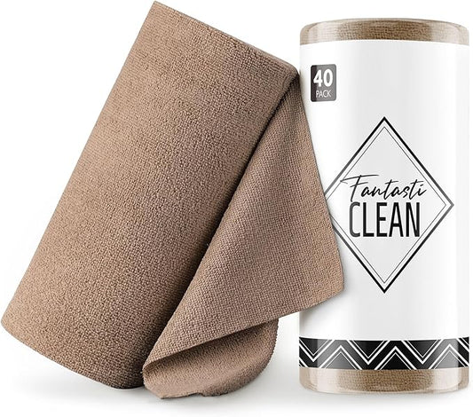 Fantasticlean Microfiber Cleaning Cloth Roll -40 Pack, Tear Away Microfiber by Fantasticlean