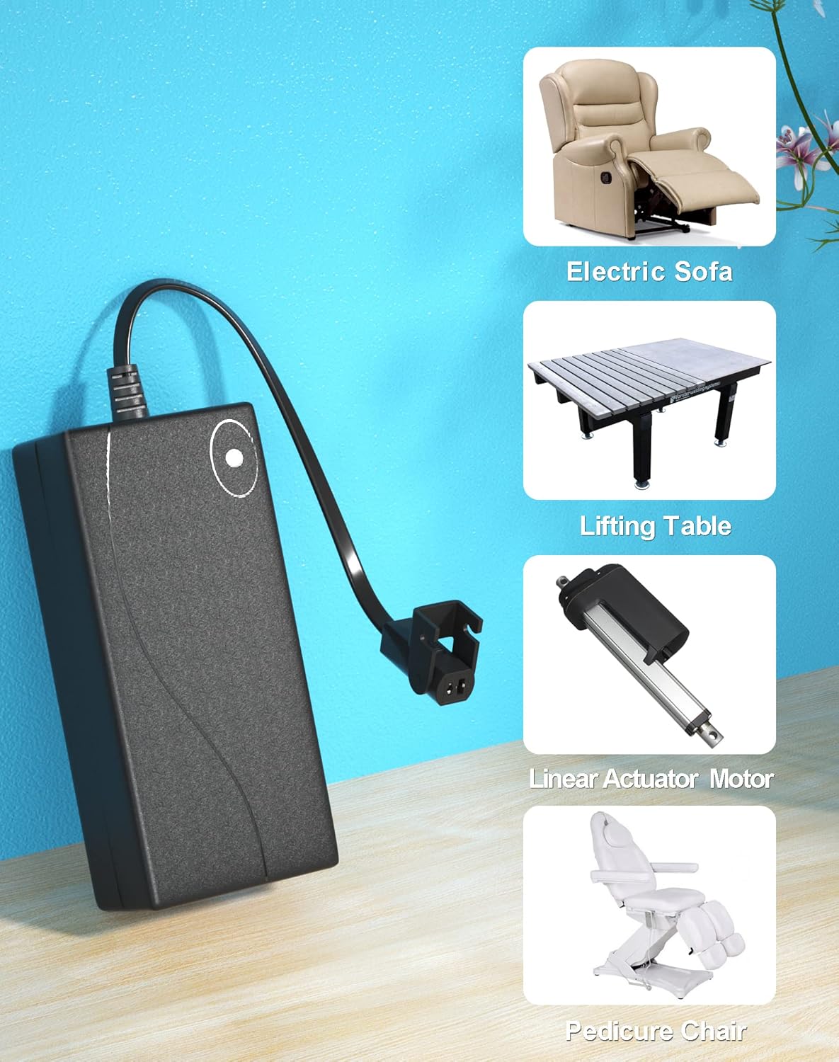 Power Recliner Power Supply, AC/DC Switching Power Supply Transformer 2-pin 29V/24V 2A Adapter with AC Power Cord for Electric Power Recliner Lift Chair