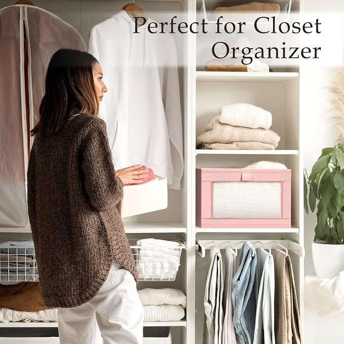 Criusia 4 Pack Linen Closet Organizers and Storage, Closet organizer Large - Image 6