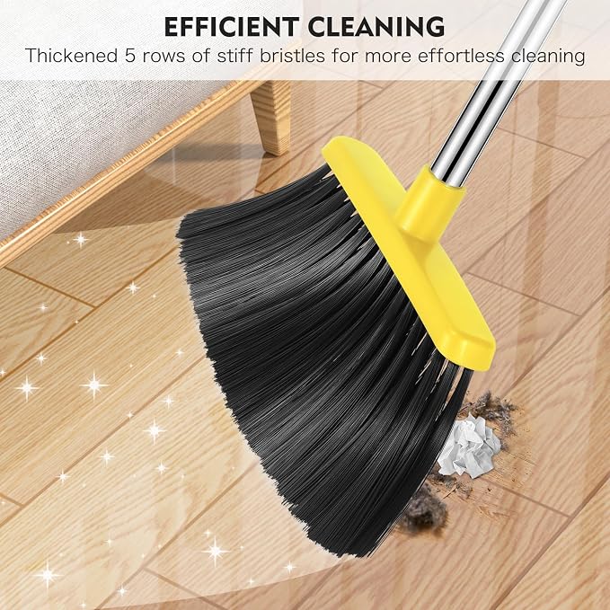 NACENA Broom and Dustpan Set, 55-in Long Adjustable Handle Broom Dustpan Combo - Image 5