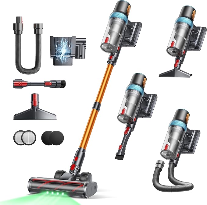 Cordless Vacuum Cleaner, Upgraded 600W 50Kpa 65Mins Vacuum Cleaners by INTETURE