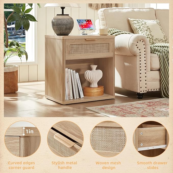 LEYAOYAO Rattan Nightstand - Image 8