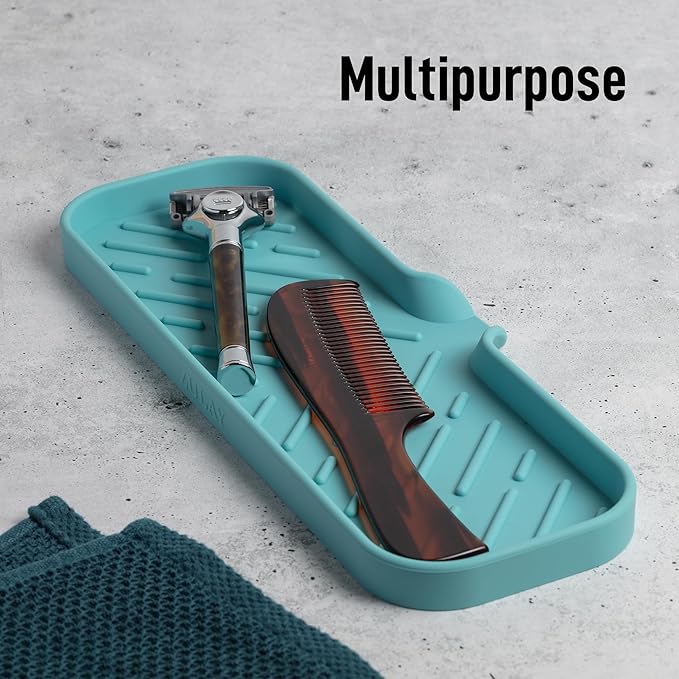 Zulay Kitchen Large Silicone Sponge Holder – Flexible Sink Organizer Tray - Image 5