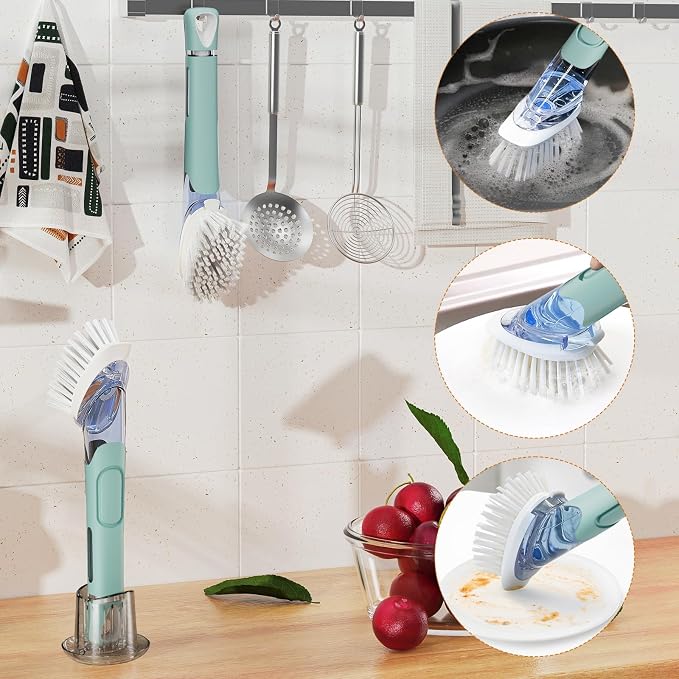 Soap Dispensing Replacement Dish Brush Storage Set - Image 7
